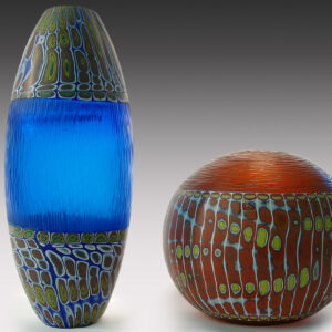 Vases engraved with Murrine